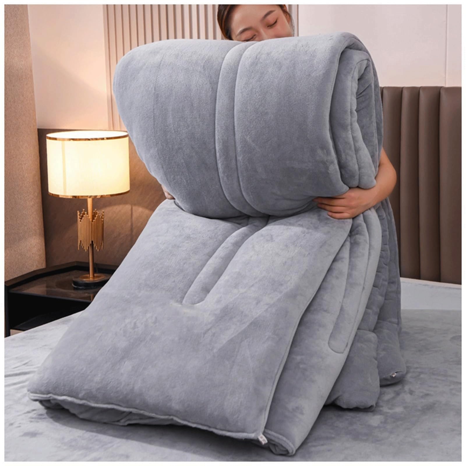 LLiuvcc Thickened Super Warm Winter Quilt，Fluffy Plush Double Sided Milk Velvet Quilt, Lightweight Breathable Warmth(Color7,150x200cm(3KG))