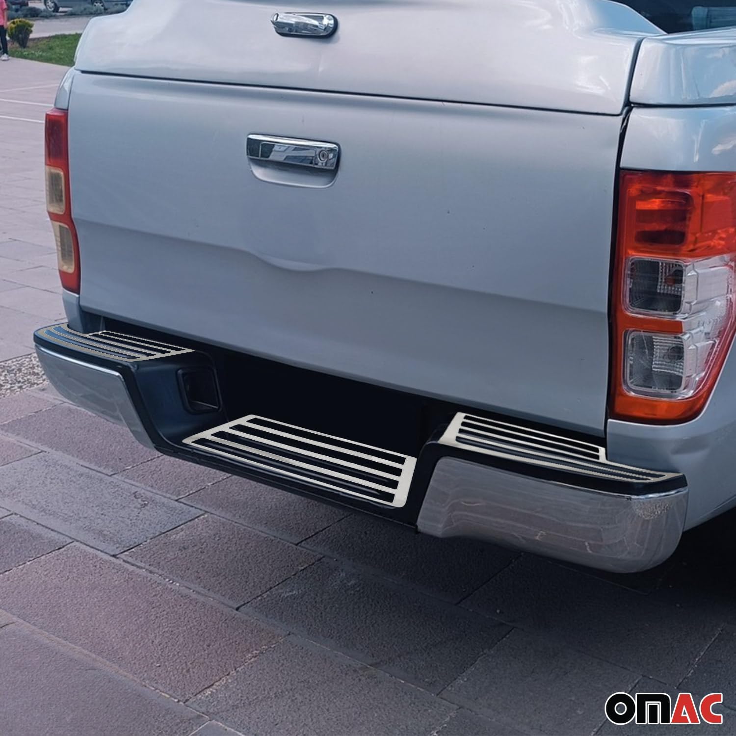 OMAC Rear Bumper Sill Cover Protector for Ford Ranger 2019-2023 Stainless Steel 3X