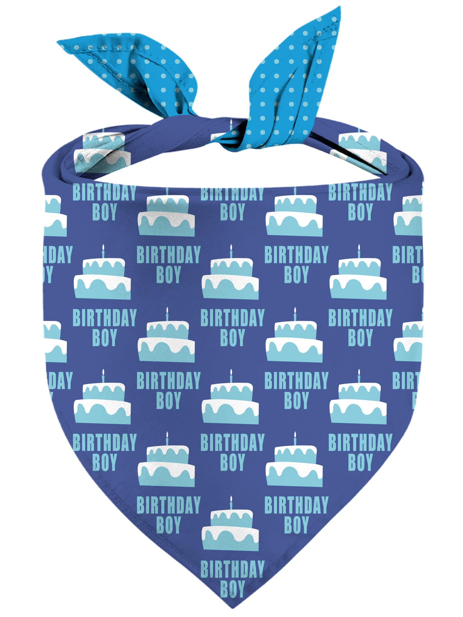 Birthday Dog Bandanas, Reversible Happy Birth-Day Boy Puppy Pet Kerchief for Dog Lovers (Blue)