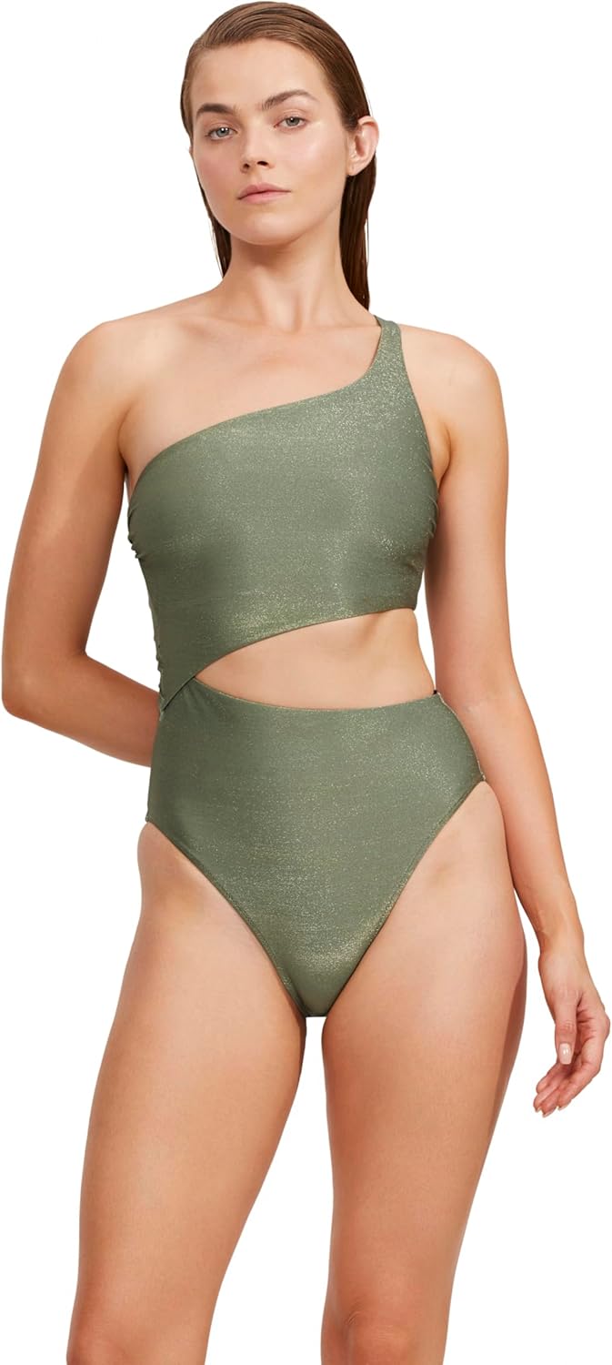 Gottex Luma High End Women's One Shoulder Waist Cut Out One Piece - Removable Soft Cups and Front & Back Lining