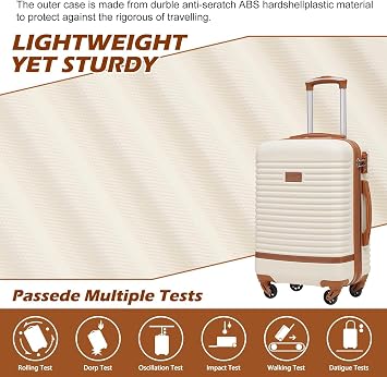 COOLIFE Suitcase Set, 3 Piece Luggage Sets with Travel Backpack & Wash Bag