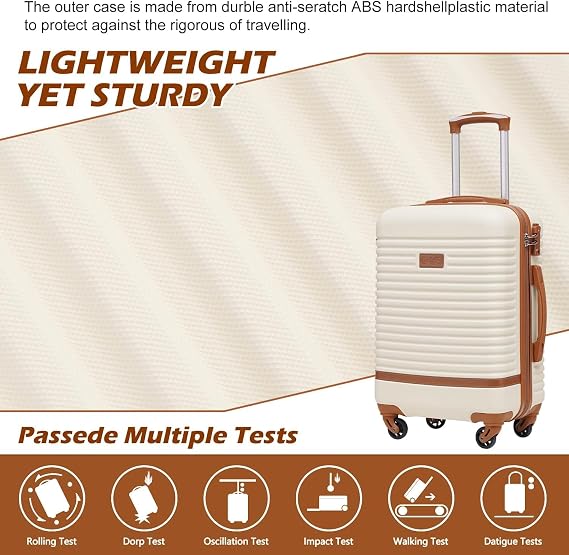 COOLIFE Suitcase Set, 3 Piece Luggage Sets with Travel Backpack & Wash Bag