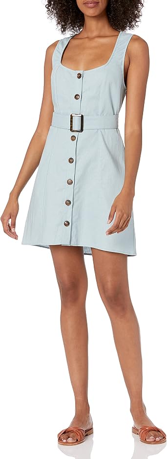 Lilith Dress, Dusty Blue Linen 