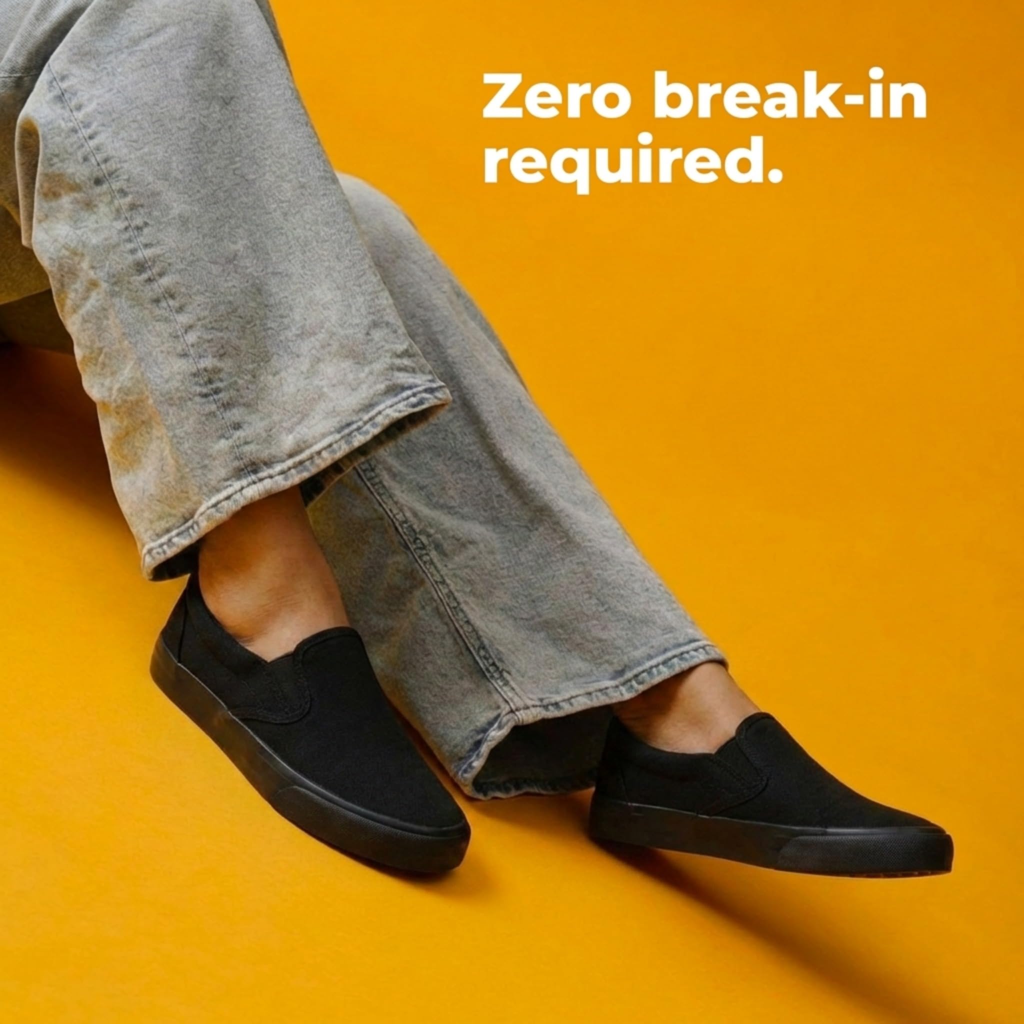 Emma Shoes Low-Top Slip Ons Women's Fashion Sneakers Casual Canvas Sneakers for Women Comfortable Flats Breathable Padded Insole Slip on Sneakers Women Low Slip on Shoes, All Black, 8