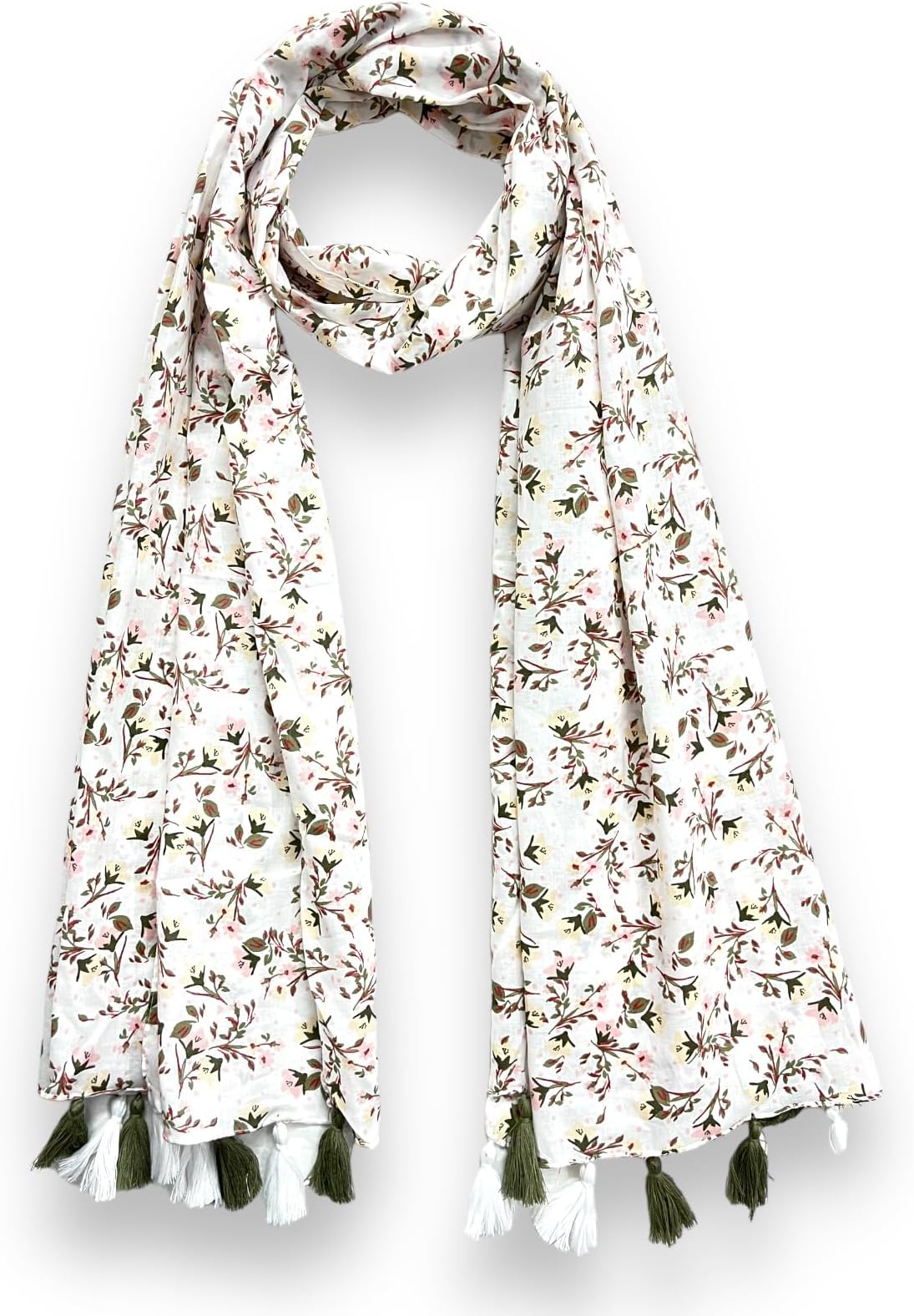 Neemzari floral printed cotton stoles/scarf/scarves for women, pure soft cotton for summer (Size-28inch x 72inch)