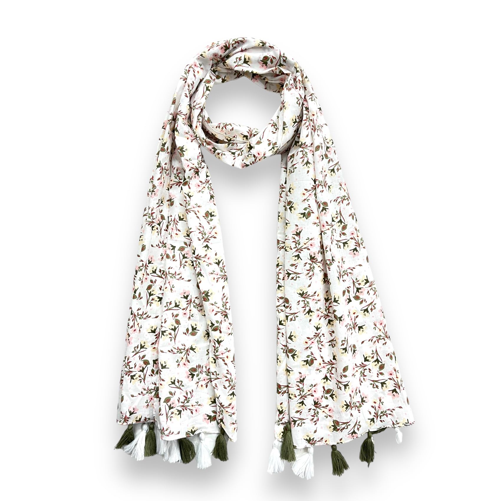 Neemzari floral printed cotton stoles/scarf/scarves for women, pure soft cotton for summer (Size-28inch x 72inch)