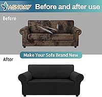 Vista 183 de Asnomy Couch Covers for 3 Cushion Couch Stretch Sofa Covers Slipcovers, Pet Protector Furniture Covers for Dogs Cats Spandex Jacquard Fabric Small