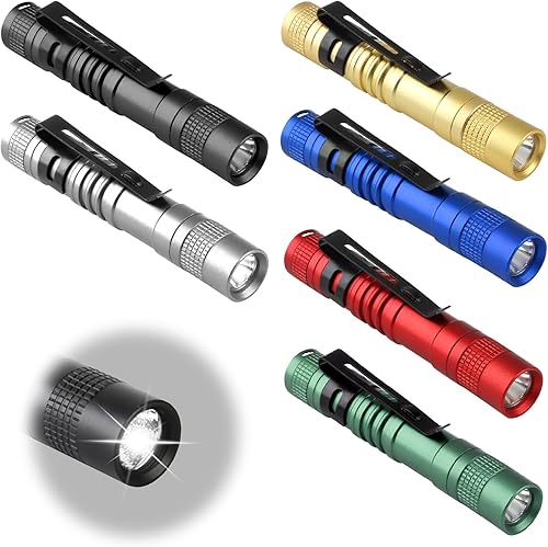 Miniatura 16 de Mini linterna, luz AAA para bolígrafo pequeño con clip, linterna portátil de bolsillo de 500 lm para inspección, reparación de emergencias al aire