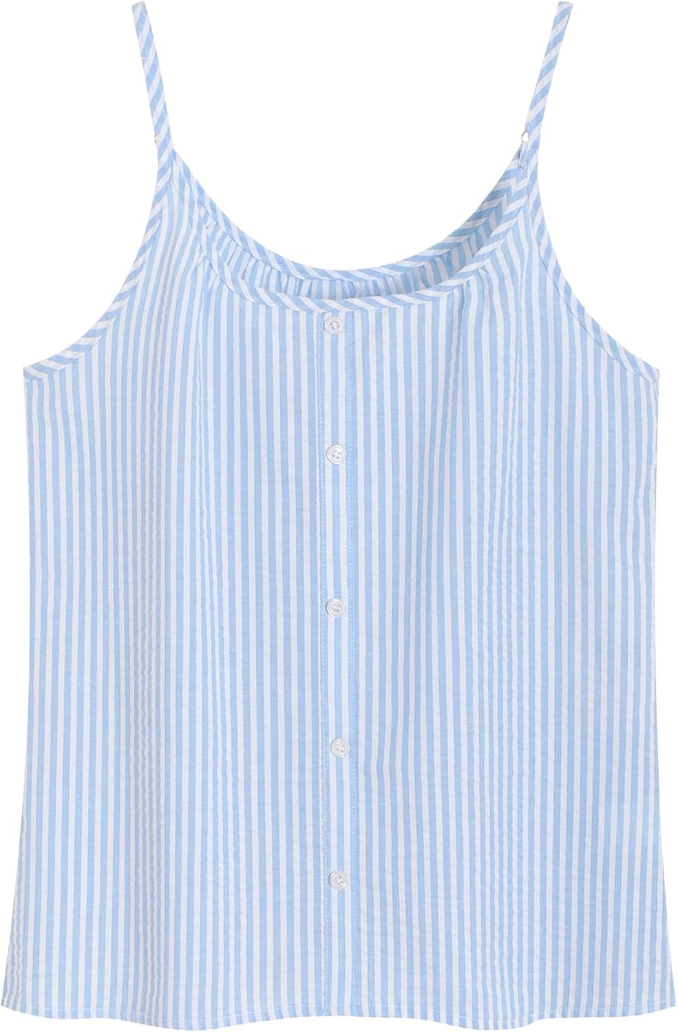 Latuza Women's Seersucker Pajamas Set Cotton Cami Top Shorts Pj Lounge Set - Image 3