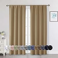 Vista 177 de Cortinas opacas para dormitorio, sala de estar, juego de 2 paneles de 54 pulgadas de largo, cortinas de oscurecimiento de habitación con aislamiento