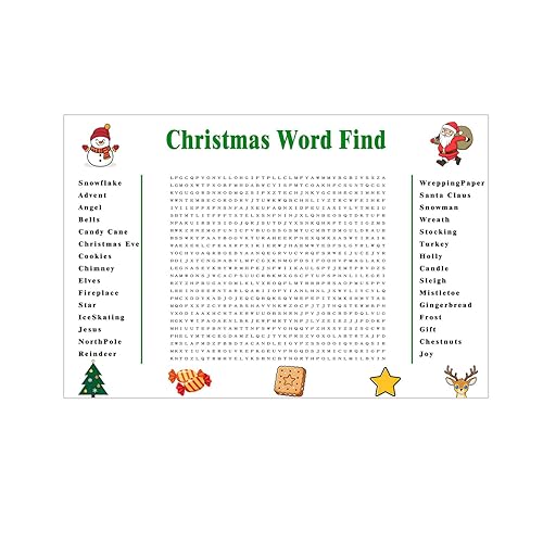 Christmas Word Search Poster - Large 35.4“ × 23.6” Holiday