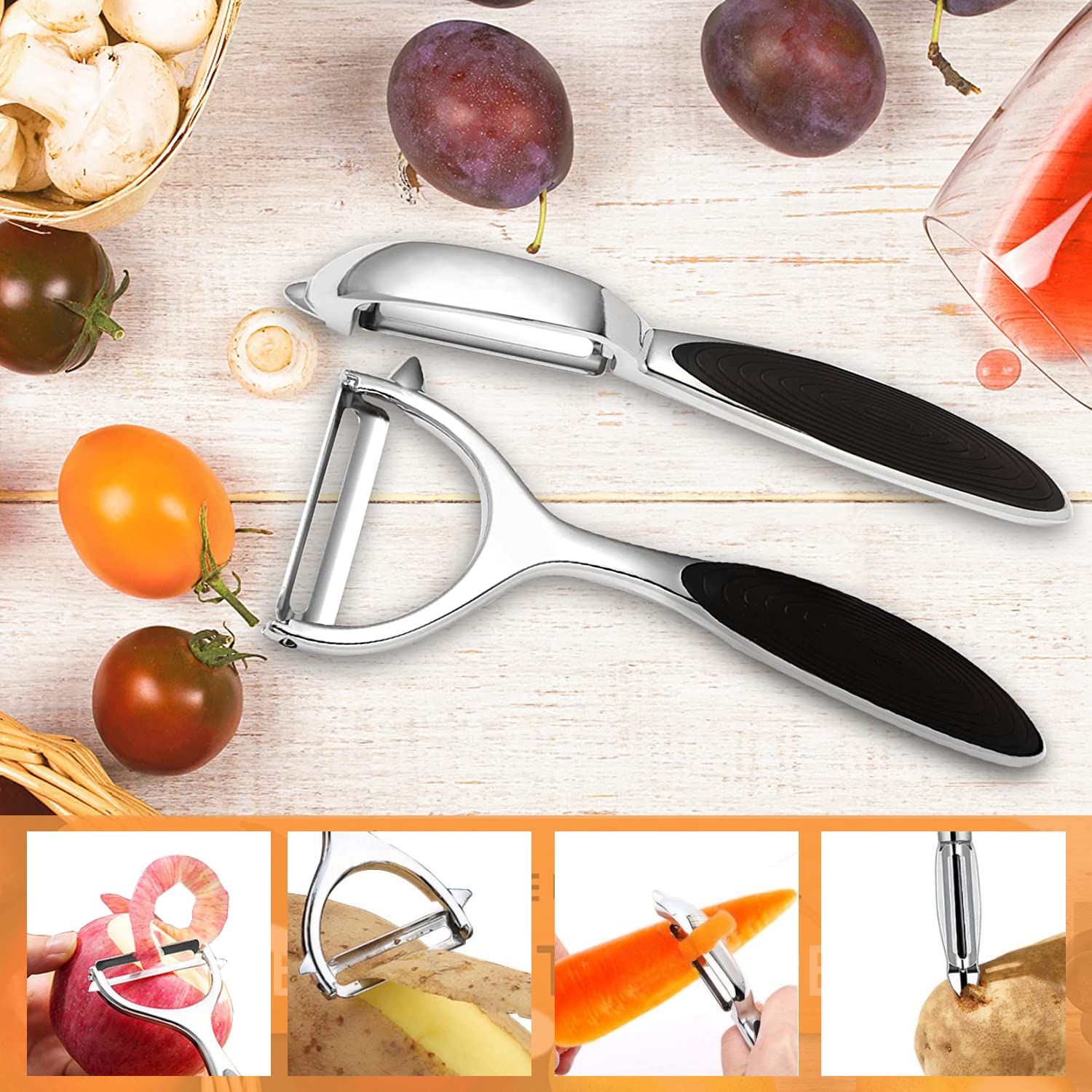 TonKeramik - Alzata per frutta, 3 piani, in porcellana, 3 ripiani, con supporto in bambù naturale, per frutta, torte, dolci