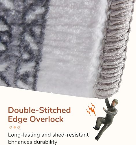 Miniatura 4 de OPPODREAM - Alfombra suave de área de 5 x 7 pies con parte trasera antideslizante, alfombra lavable de cachemira sintética de pelo bajo, color azul