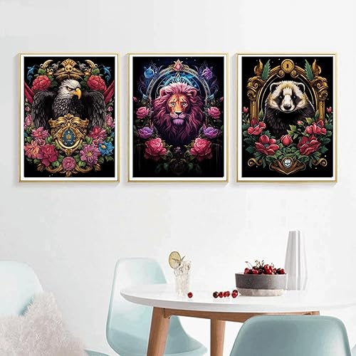 Miniatura 5 de Santiway Paquete de 4 insignias mágicas de pintura de diamantes para adultos y niños, kit de arte de diamantes 5D para principiantes, pintura de