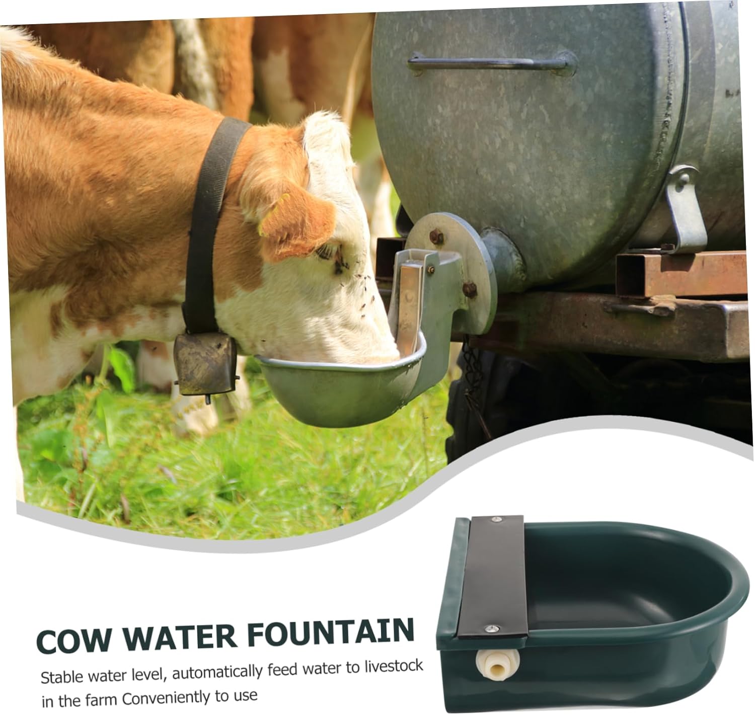 Kisangel Plastic Cow Waterer Livestock Water Fountain Auto Water Feeder Stable Level Wide Use