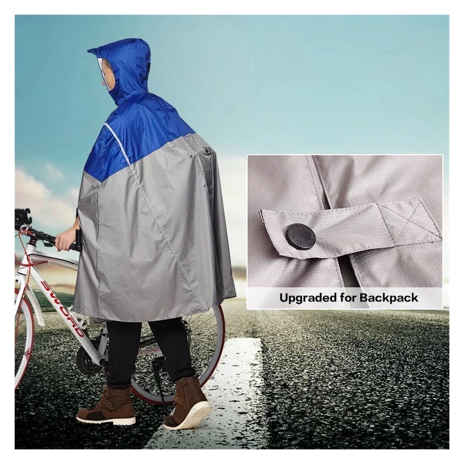 Ponchos de pluie imperméables pour adultes - Pour femme et homme - Poncho d'extérieur réfléchissant