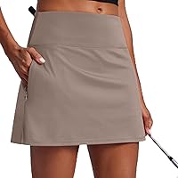 PINSPARK 16" High Waisted Golf Skorts for Women with Pockets - Tennis Pickleball Running Athletic Skirt Shorts