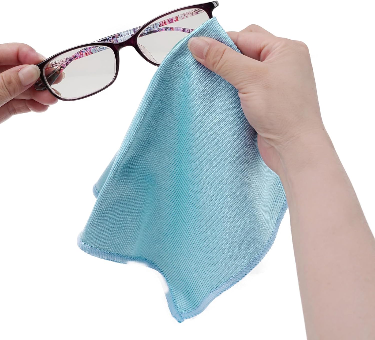 6 Pack Glass Cleaning Cloth Microfiber Cleaning Cloth for Window Eyeglass Jewelry Windshields Mirrors and Stainless Steel (Blue) thumbnail