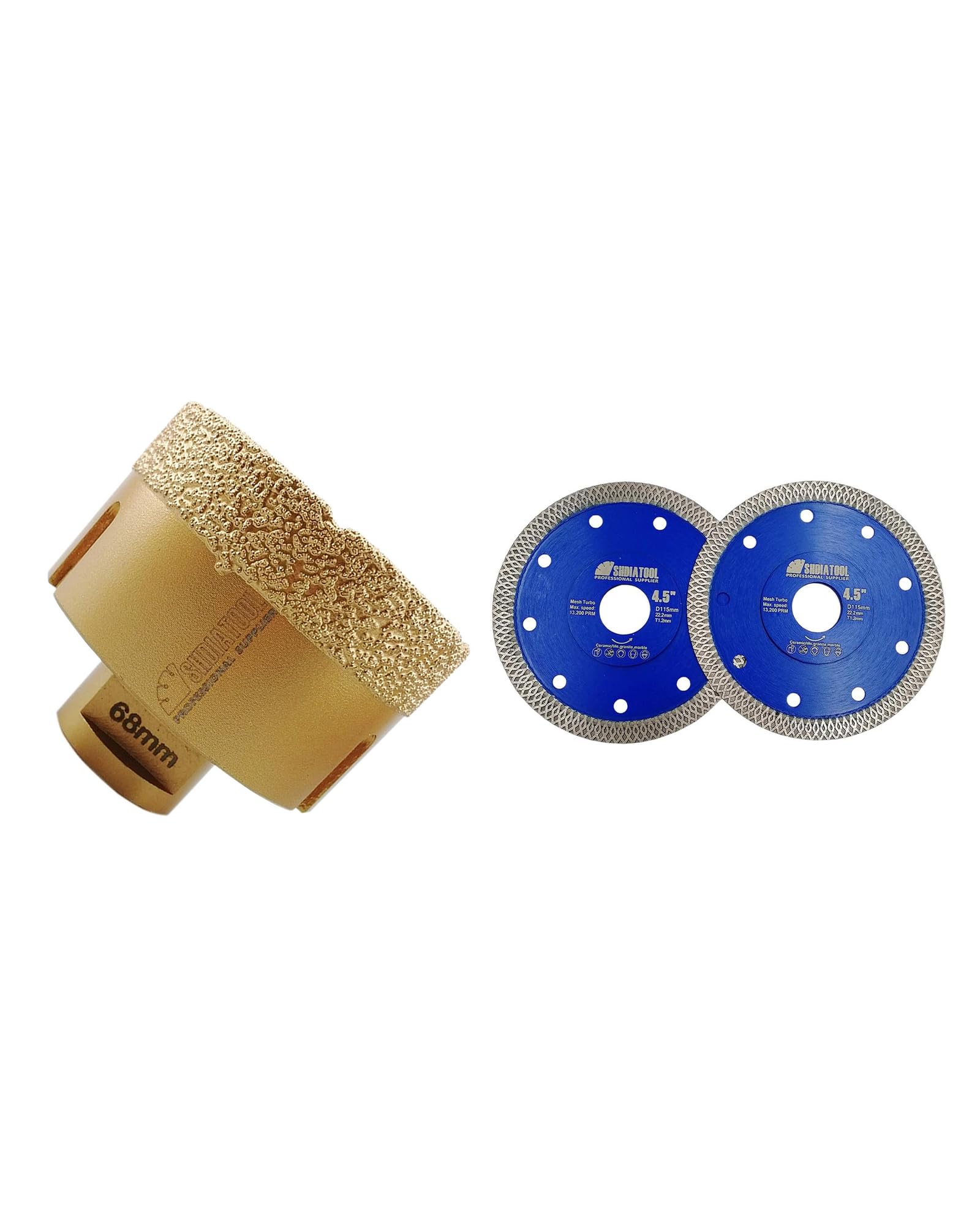 Forets diamant 68mm SHDIATOOL avec turbo mesh pour perçage net
