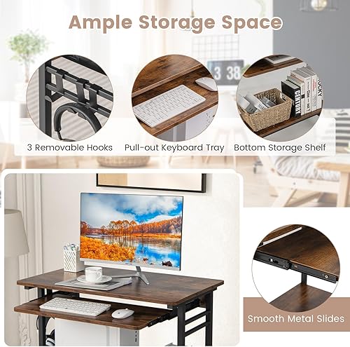 Miniatura 4 de JM-CB10496CF - Escritorio para computadora, 31.531 pulgadas, marrón rústico