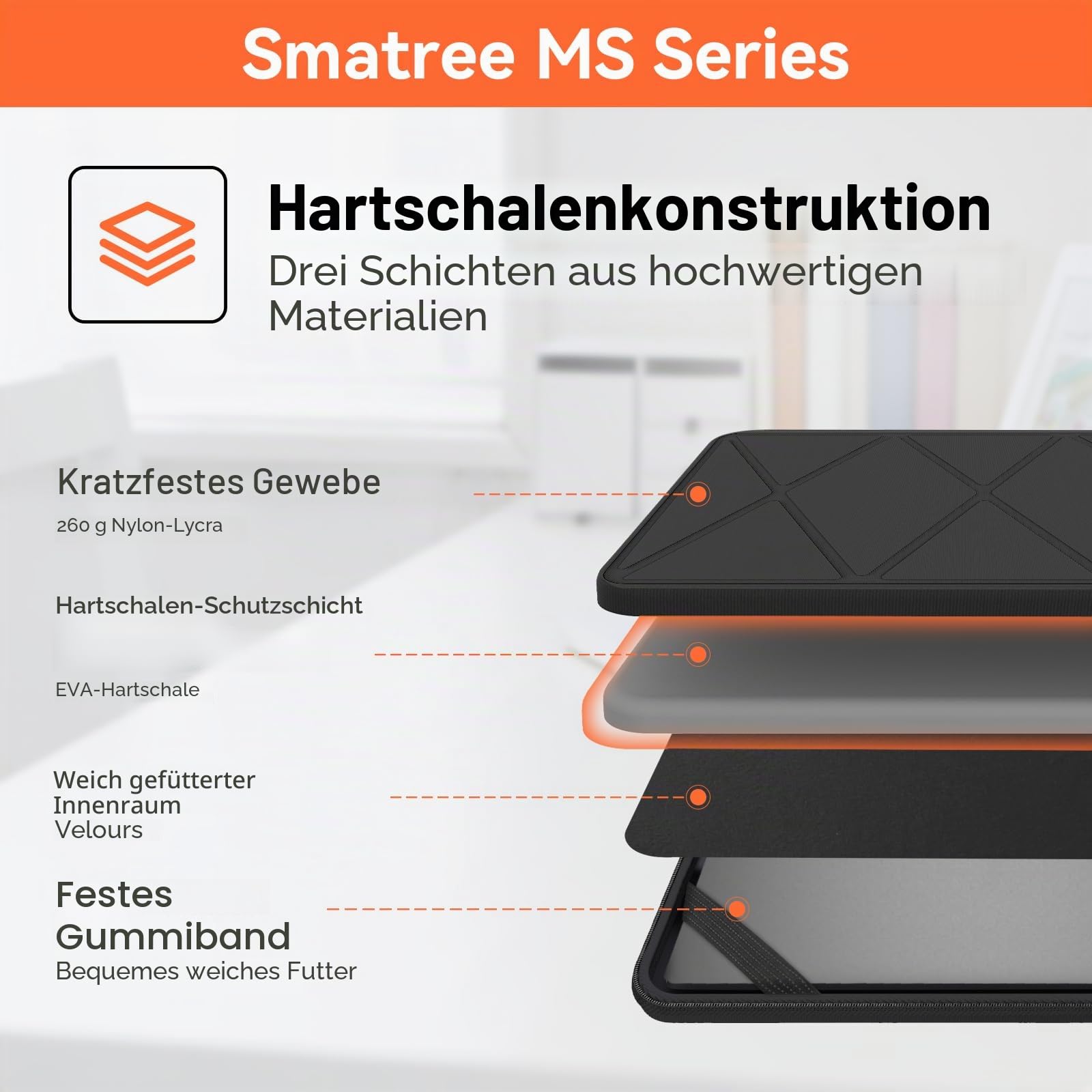 Smatree MS89 Hard Eva Schutzhülle mit Ständer Kompatibel für 15,6 Zoll ASUS TUF Gaming F15/A15, für TUF Dash F15 2022/2021, 16 Zoll TUF Gaming A16 2024/2023, ASUS Zenbook Pro 16X OLED UX7602 case
