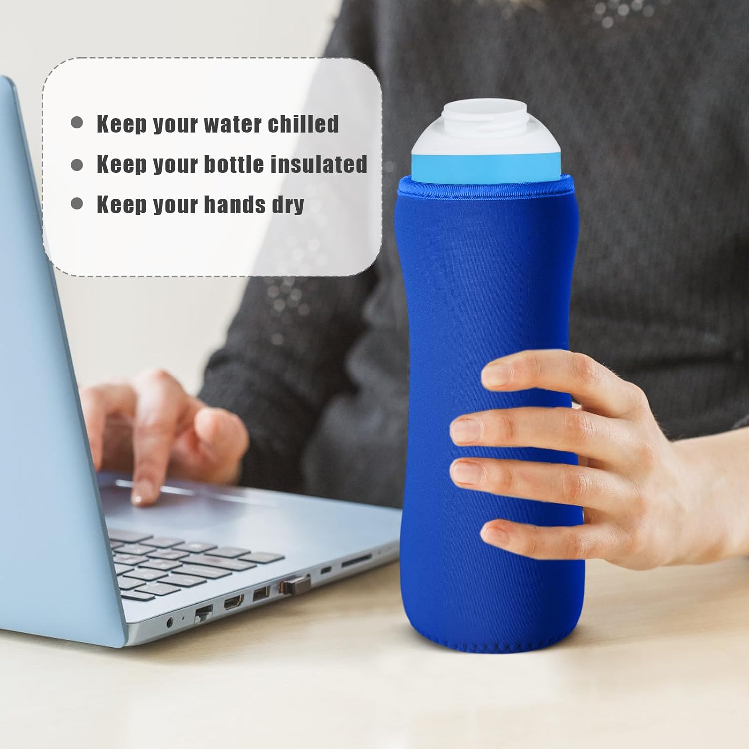 2pcs 22oz Neoprene Insulated Covers for Cirkul Bottles, Blue