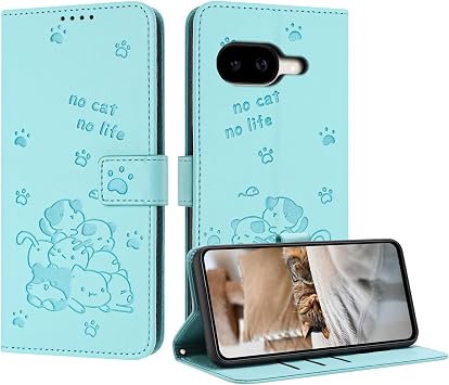 Compatible Google Pixel 10A Case, Notebook Type, Cute Kitty, Mobile Phone Cover, Compatible with Pixel 10a Case, Card Storage, Shockproof, Durable, Anti-Fingerprint, Stand Function, Google