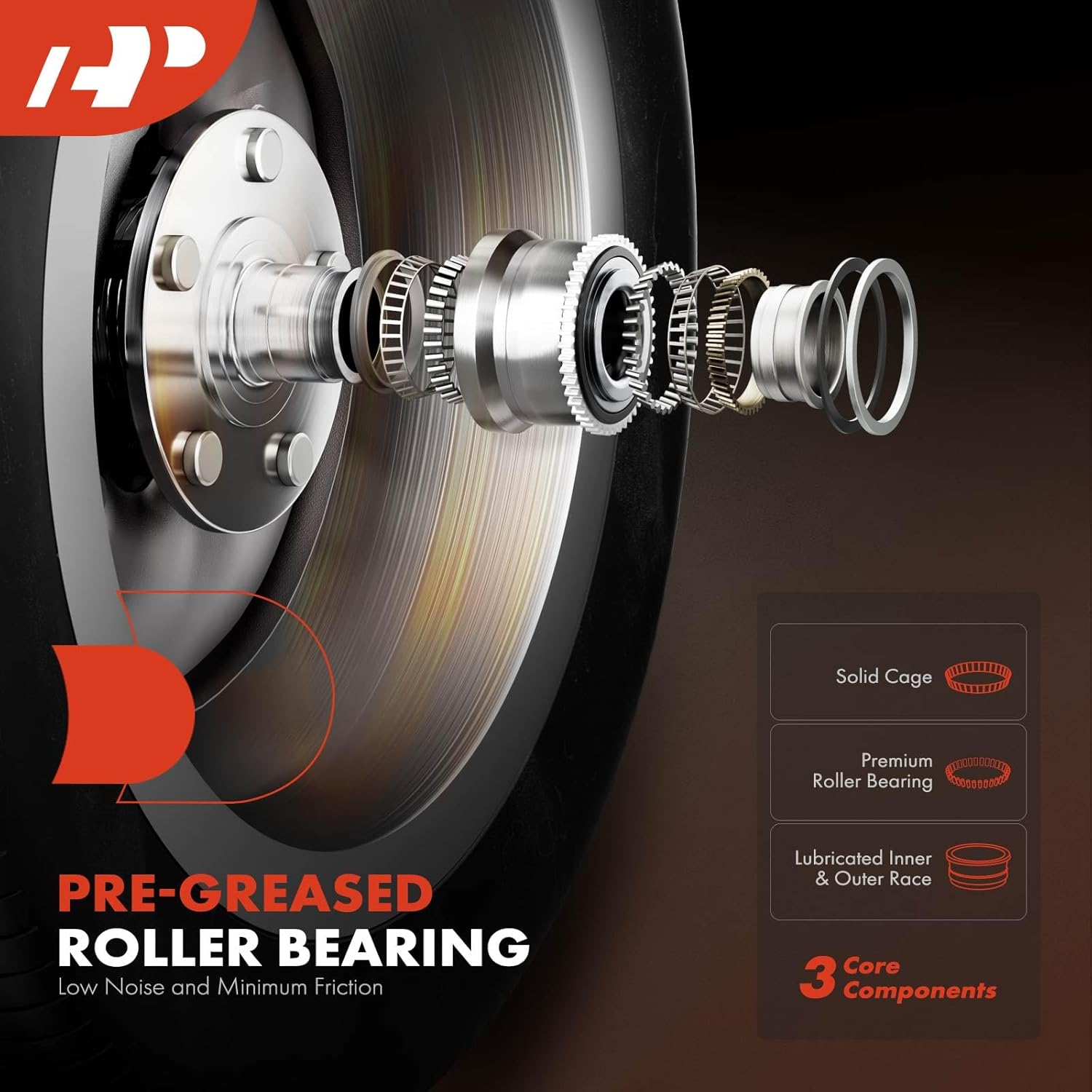 A-Premium 2 x Rear Wheel Bearing and Hub Assembly Compatible with Honda CR-V CRV 1997 1998 1999 2000 2001