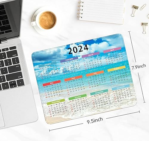 Miniatura 2 de Alfombrilla de mouse con calendario 2024, alfombrilla de mouse con costura de juego, accesorios de computadora, alfombrilla de mouse de oficina,