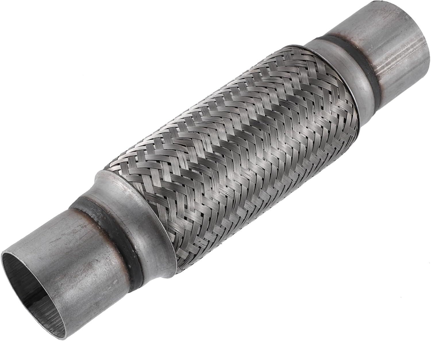 Car Exhaust Flexible Pipe Tubing, 2.25"x8"x12" Exhaust Joint with Welding Extension Pipe Universal for Car Durable Stainless Steel Silver Tone