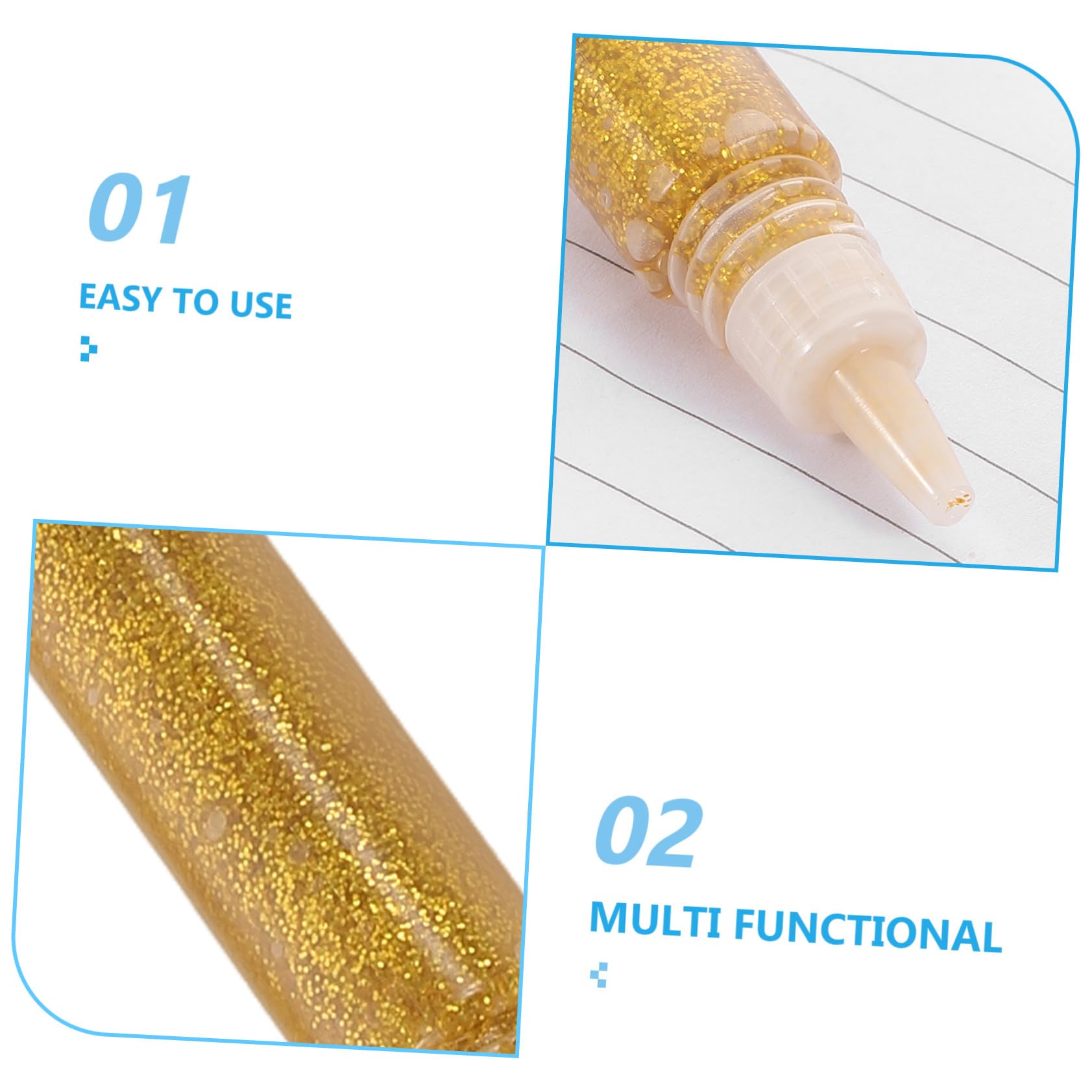 Gold Glitzer Klebestifte 50 Stück für Kinder zum Schreiben und Kleben
