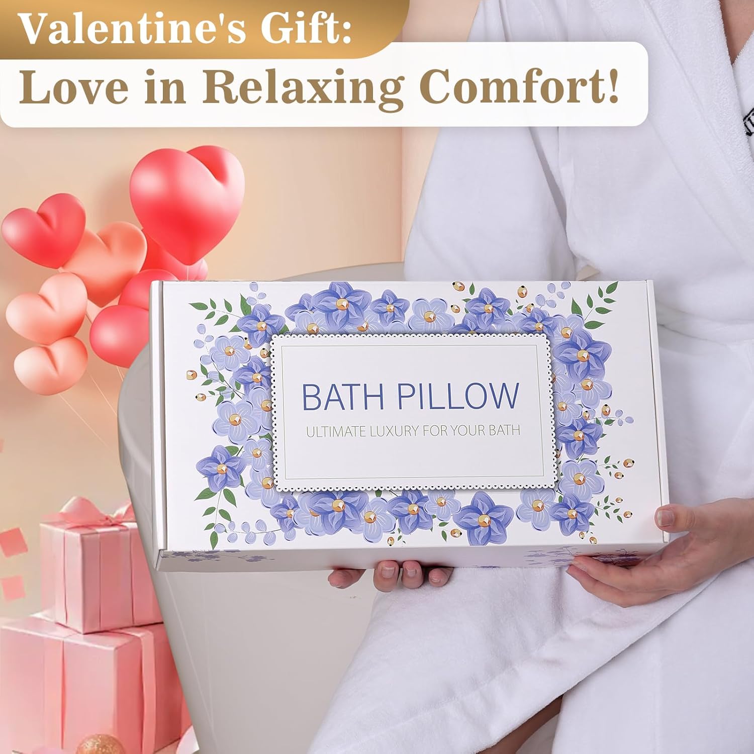 Bath Pillow Luxury Bathtub Pillow, Extra Soft & Comfortable Bath Pillows for Tub Head Neck and Back Support, with 4D Air Mesh Cushions & Non-Slip Suction Cups - Bath Accessories Spa Gifts for Women - Image 6