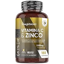 Vitamina C 1000mg e Zinco Integratore Vegano, 1 Compressa al Giorno (6 Mesi di Fornitura), 180 Compresse di Vitamina C e Zinco Citrato, Acido Ascorbico, Senza Magnesio Stearato, Prodotto in UK, GMP