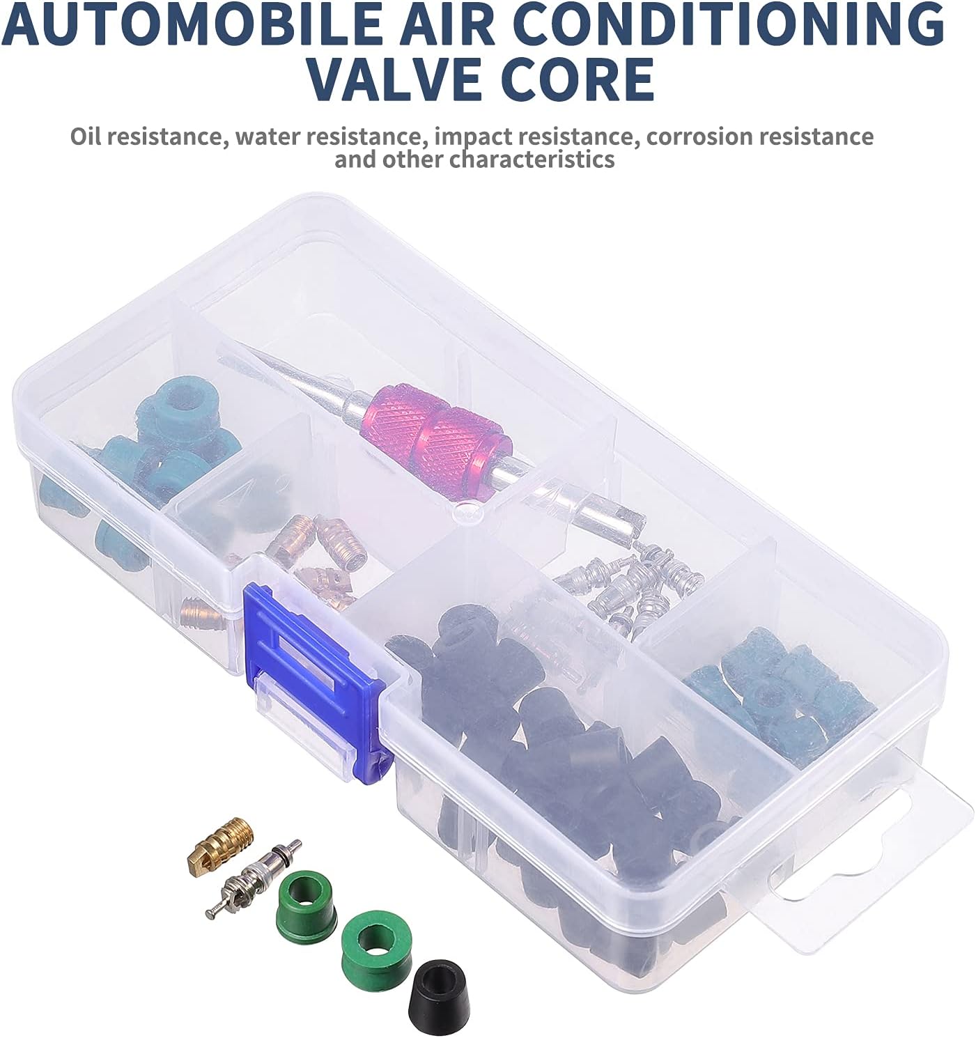 WINOMO 71Pcs A/C Air Conditioning Valve Core Accessories R12 R134a Refrigeration Valve Core Remover Installer Assortment Box Set Kit