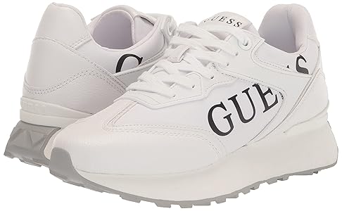 Amazon.com | GUESS Women's LUCHIA Sneaker, White 145, 6