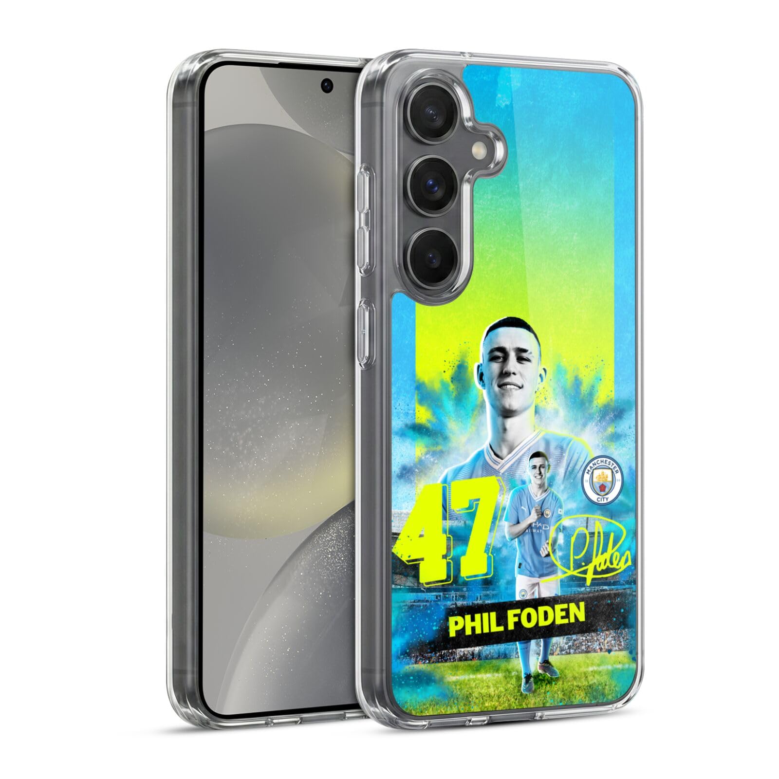 Head Case Designs Officially Licensed Manchester City Man City FC Phil Foden 2023/24 First Team Gel Case [Military Grade Protection] Compatible with Samsung Galaxy S24 5G and Compatible with MagSafe