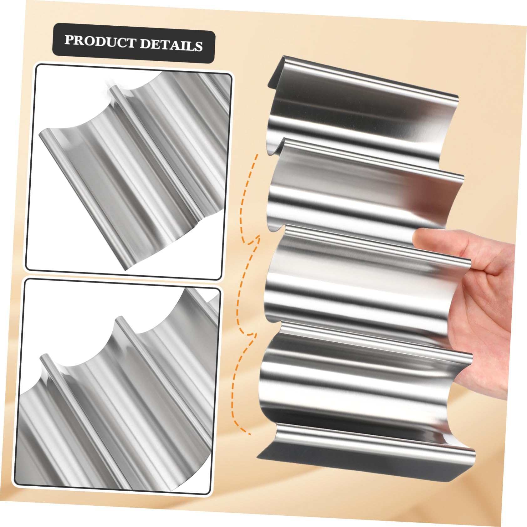 Gatuida 2 Piezas Soporte de Tacos Mexicanos de Acero Inoxidable Estante Multi Ranuras para Burritos y Panqueques Resistente y Fácil de Limpiar para Cocina y Servicio Mesa