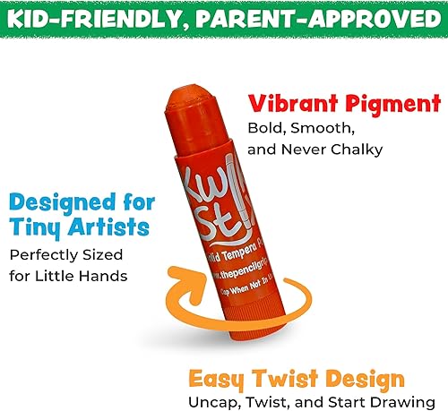 Miniatura 7 de The Pencil Grip Kwik Stix - Pinturas de témpera, bolígrafos de pintura de témpera de secado súper rápido, 144 colores clásicos surtidos, juego de