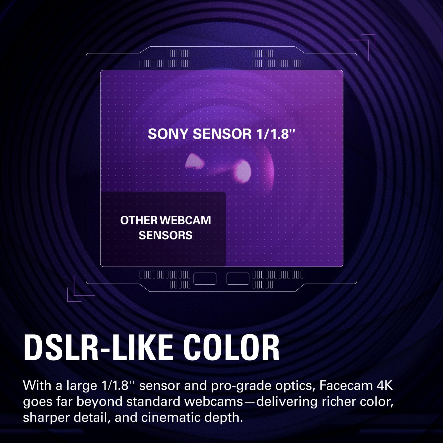 Elgato Facecam 4K - Webcam de estudio 4K60, control tipo DSLR, efectos cinematográficos, filtros de lente de 49mm, HDR, video sin comprimir, área de enfoque optimizada | USB-C para PC y Mac