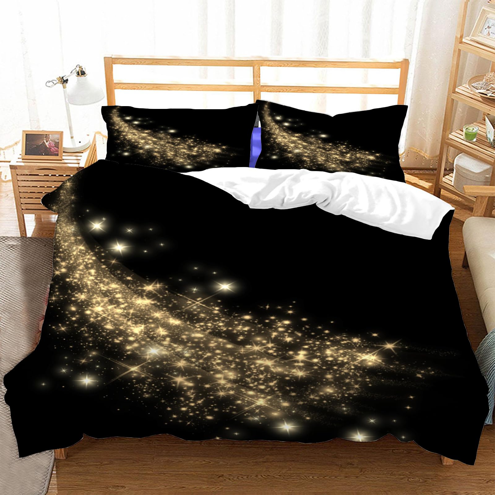 Housse de couette 220x240 microfibre douce parure anti-plis pour lit deux personnes entretien facile