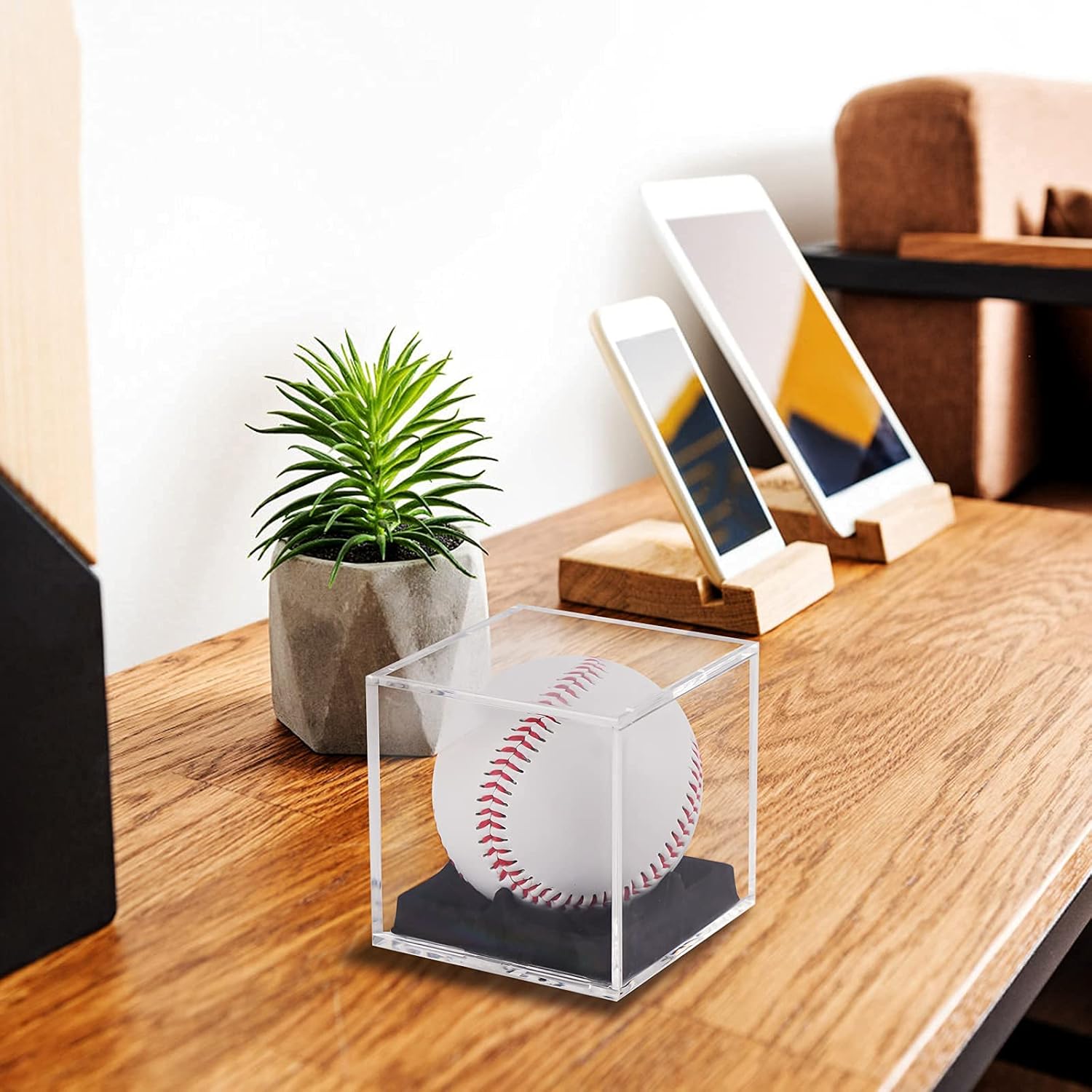 Bylion Baseball Display Case, UV Protected Acrylic Clear Cube Storage Baseball Display Holder Square Clear Box Memorabilia Display Baseball Autograph Display Case (1 Pack) : Sports & Outdoors