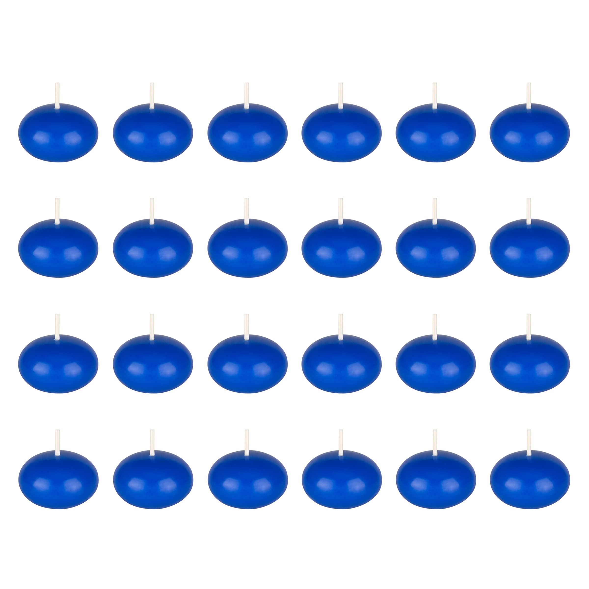 Mega Candles 24 pcs Unscented Dark Blue Floating Candles, Hand Poured Wax Candle 1.5 Inch Diameter, Home Décor, Wedding Receptions, Occasions,