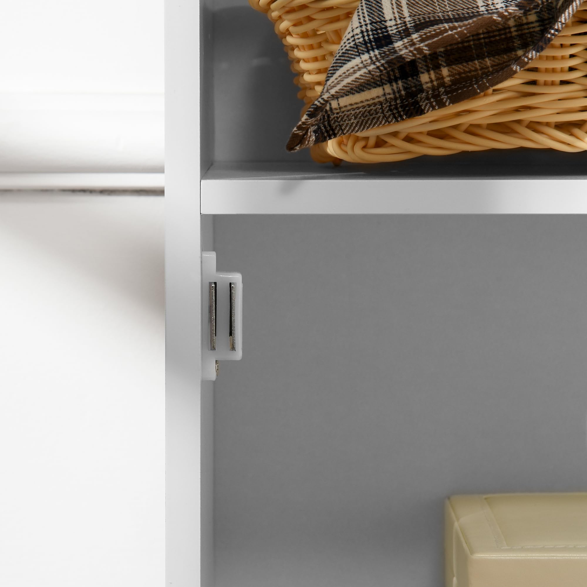 HOMCOM Mobiletto da Terra Bagno 2 Ripiani Anta 40L x 23P x 80A cm Bianco | Armadietto, in MDF