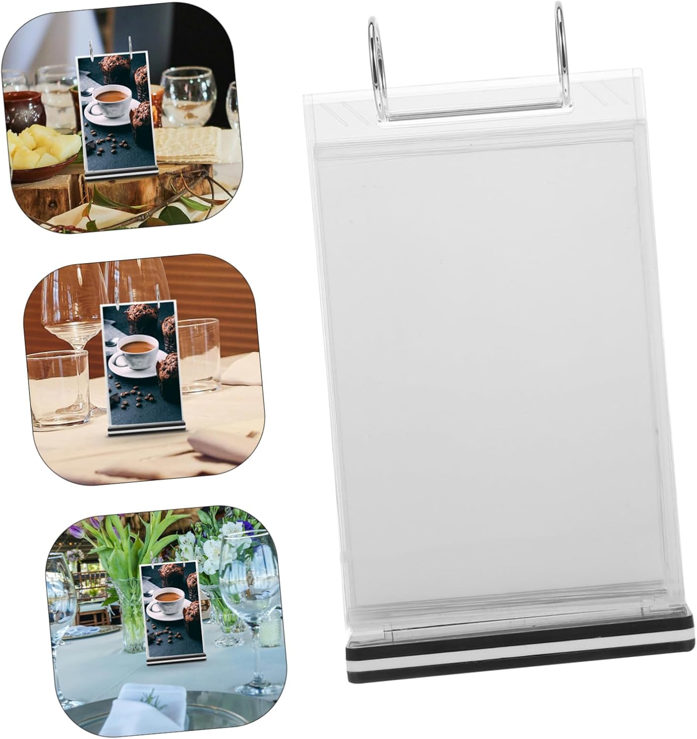 3pcs Vertical Tabletop Menu Holder Stand Sign Display for Restaurants Trade Shows Weddings Lightweight and Stable Base for Easy Use