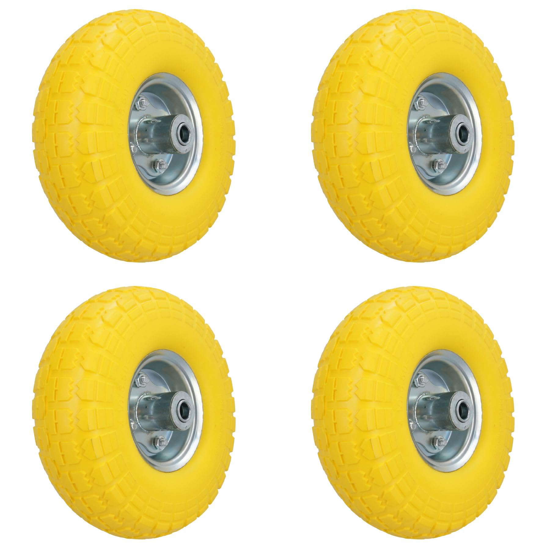 10 Inch Puncture Proof Sack Truck Cart Trolley Wheel 16mm Bore 150kg 4pc