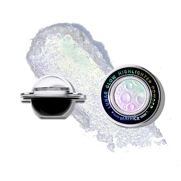 Planet Highlighter Powder, Multichrome Glitter Highlighters - Planet-Inspired Shimmer for a Silky, Natural Glow | Face & Body Brightening Makeup 02#Purple with a pink tint