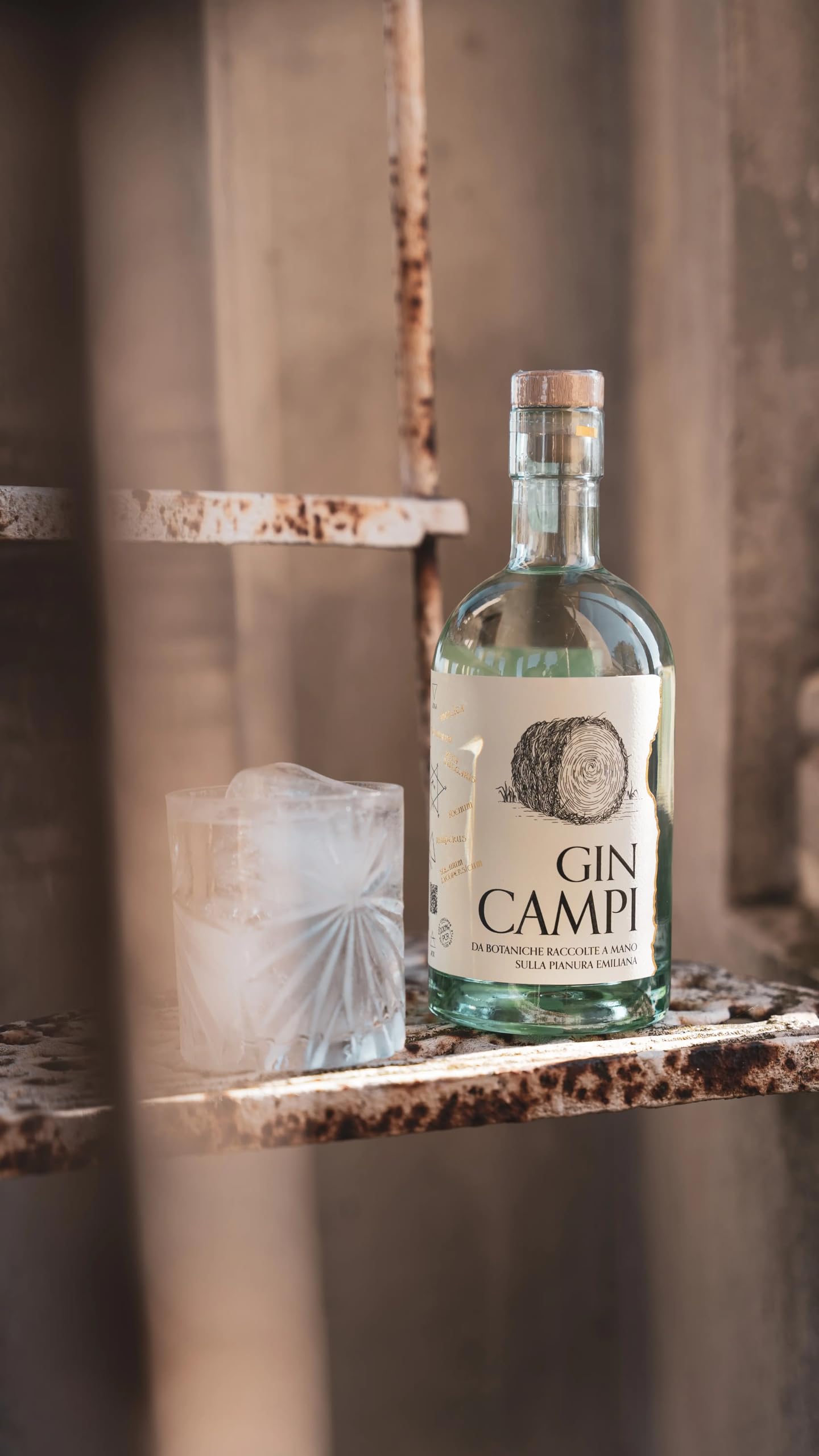 Gin CAMPI London Dry – Artigianale Italiano Premium | Small Batch 39% | Aroma di Fieno, Foglia di Pomodoro e Crema di Latte | per Gin Tonic e Negroni