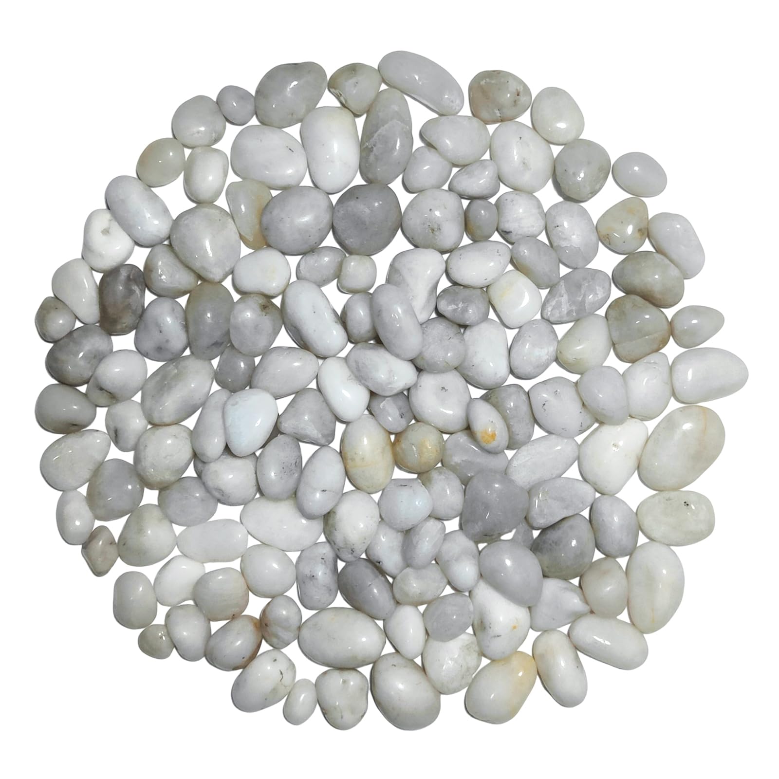 2000g Galets Naturelsdecoratif Poli, 1-3 cm Petit Cailloux Decoratif pour Plante, Galets de Rivière Pierres Polies Décoratives Naturelles pour Aquarium Vase Jardin Plantes (Blanc, 1-3 cm)