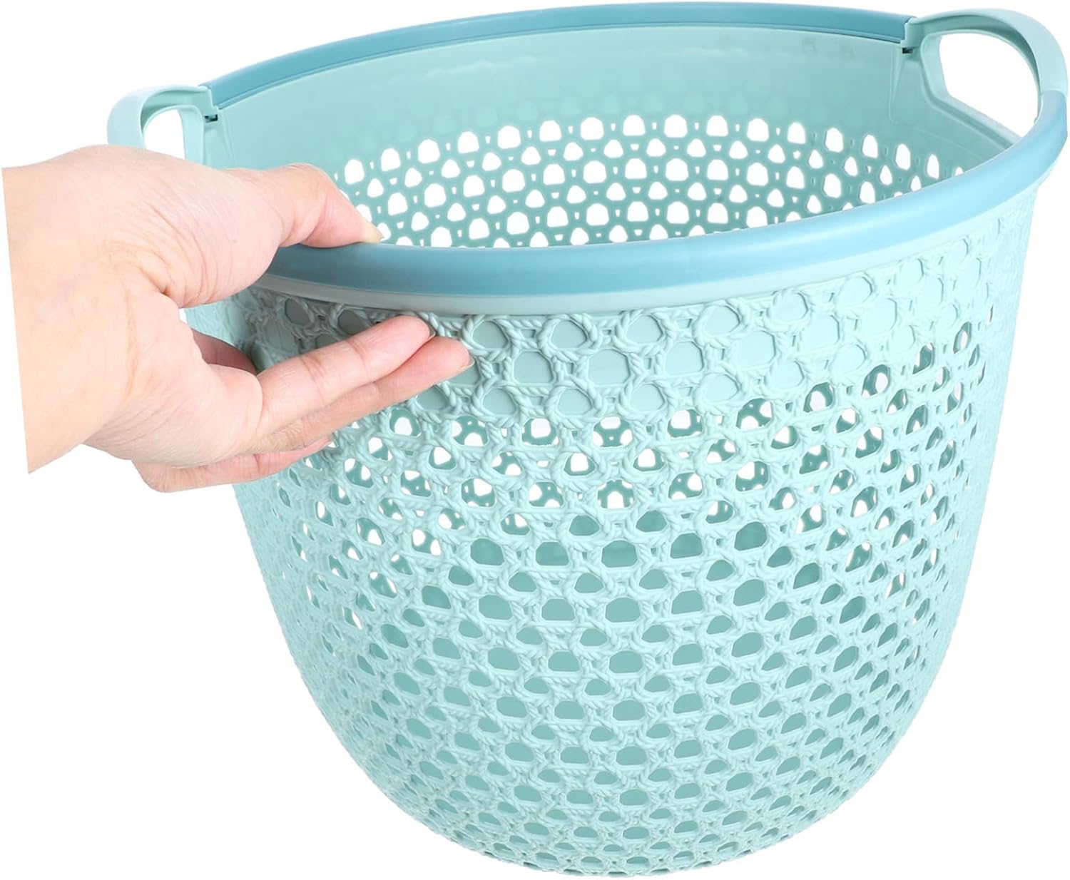 Large Laundry Basket with Handle Lightweight Plastic Clothes Hamper for Bathroom Nursery Bedroom Portable Dirty Clothes Container for Easy Transport and Storage