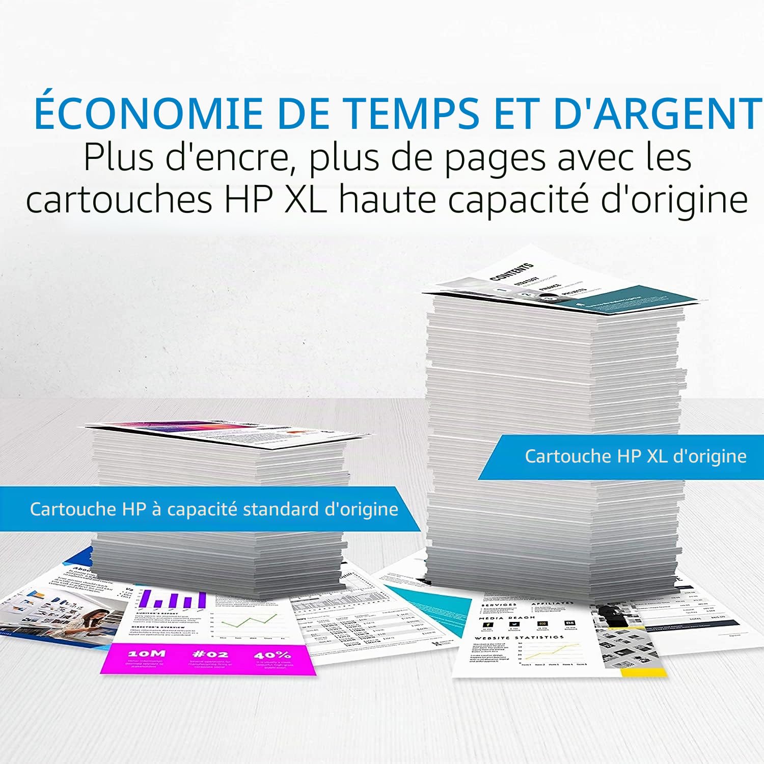HP Lot de 2 cartouches d’encre noire et 1 cartouche tricolore d’origine pour imprimante Deskjet 3720
